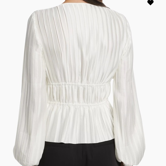 Wayf Payton Tie-Front Blouse. White Size Small. NWT - Picture 3 of 8